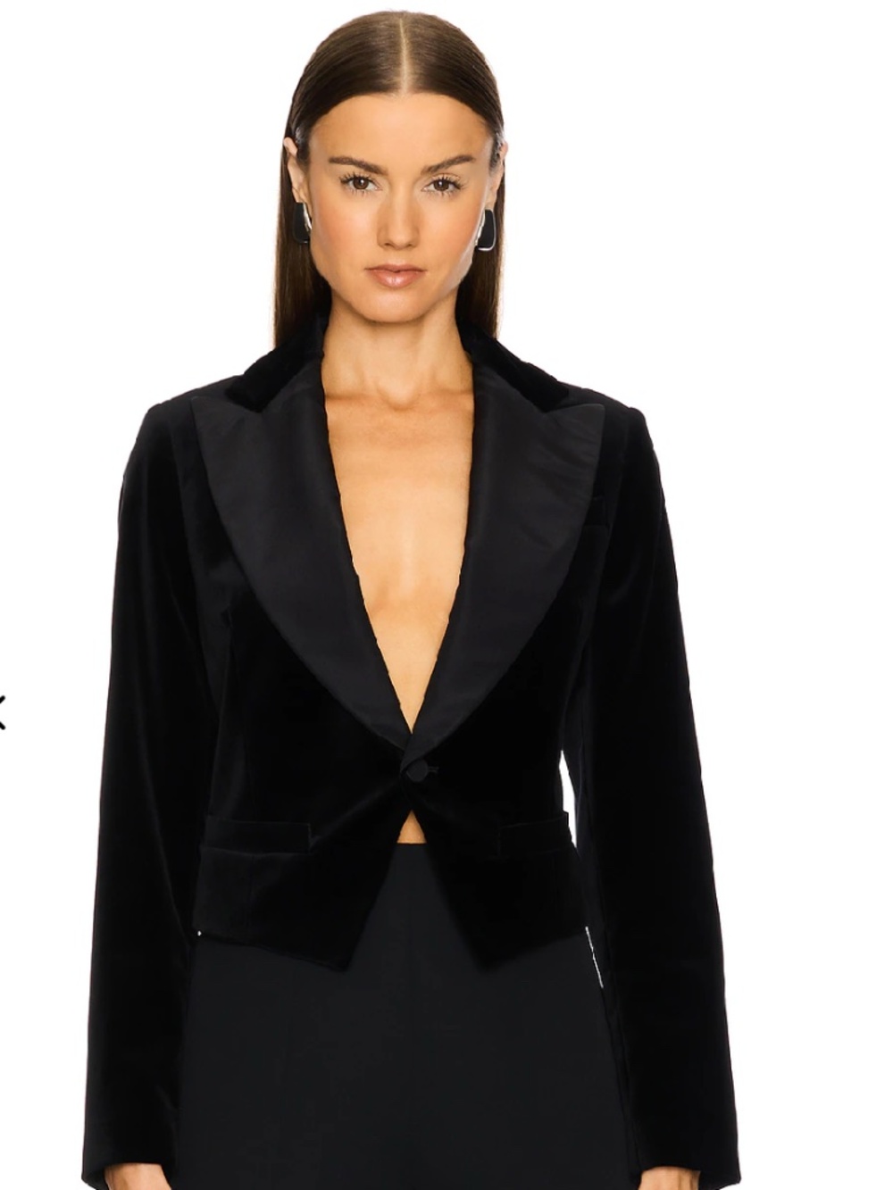 Polo Ralph Lauren Silk Lapel Velvet Cropped Blazer Size 6 - Picture 4 of 12